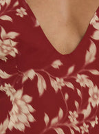 Esmira Halter Mini Dress Burgundy Floral
