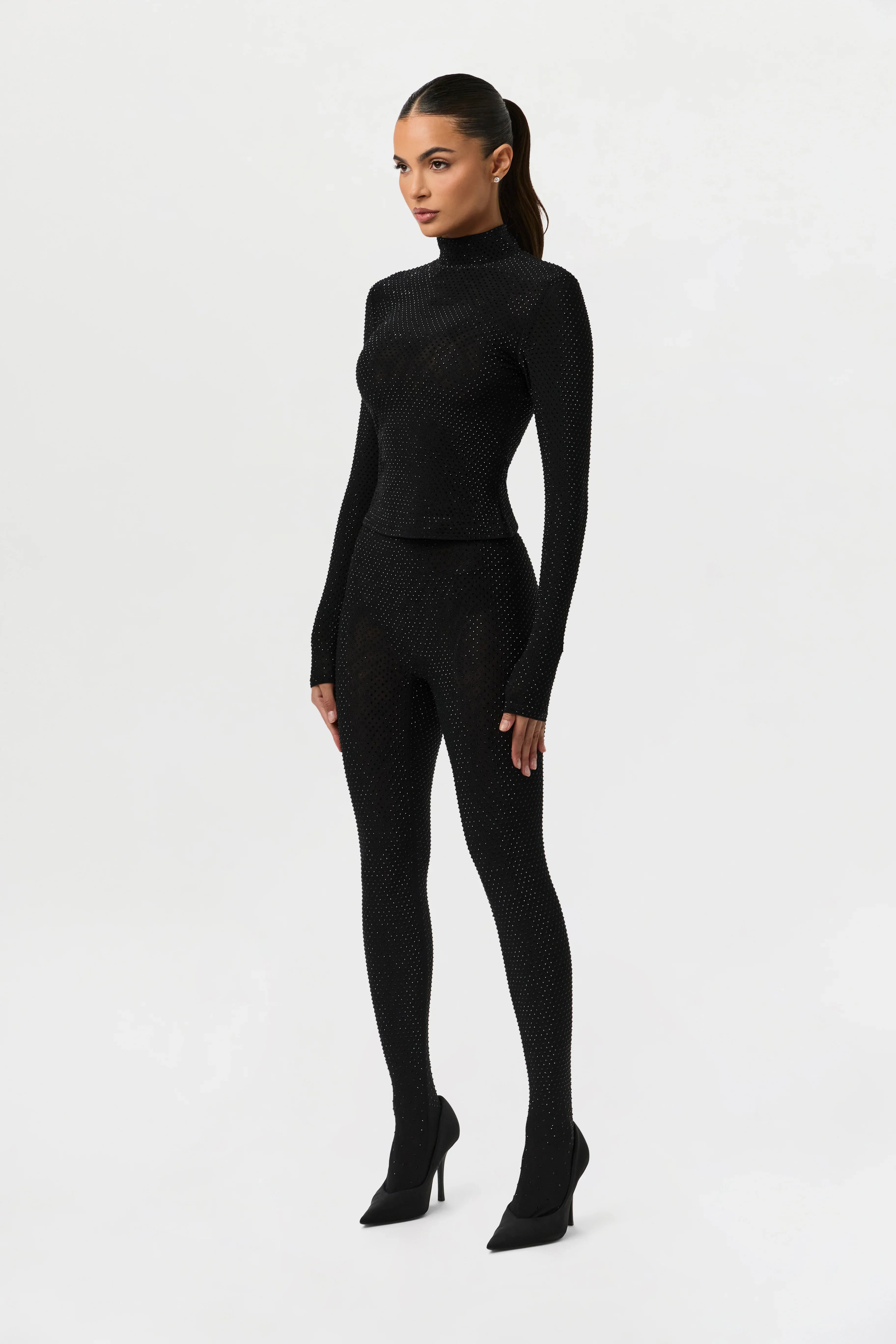 Crystal Closed Toe Leggings