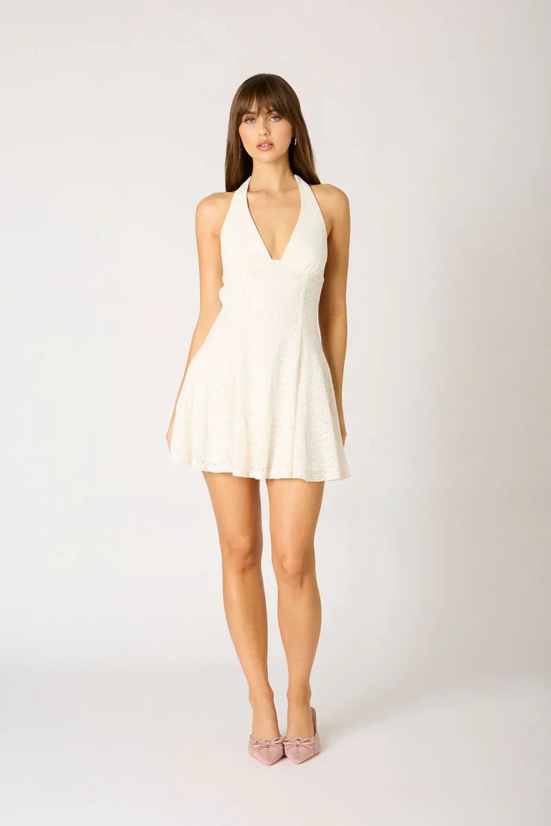 Lace Halter Mini Dress