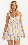 Juliette Mini Dress - Ruffle Fit And Flare Dress in Femme Floral Print
