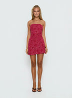 Mimosie Strapless Mini Dress Burgundy