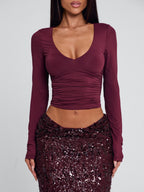 CAMHILLA TOP BURGUNDY