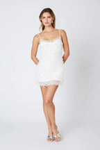 Lace Ruffle Mini Dress