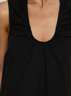 Eberta Ruched Baby Doll Mini Dress Black