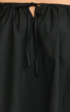 Brixton Mini Dress - Square Neck Smock Dress in Black