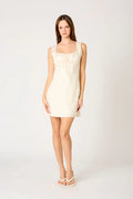 Satin Milkmaid Mini Dress