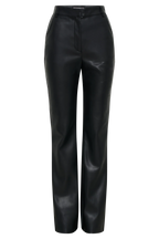 Tyra Straight Leg Faux Leather Pants - Black