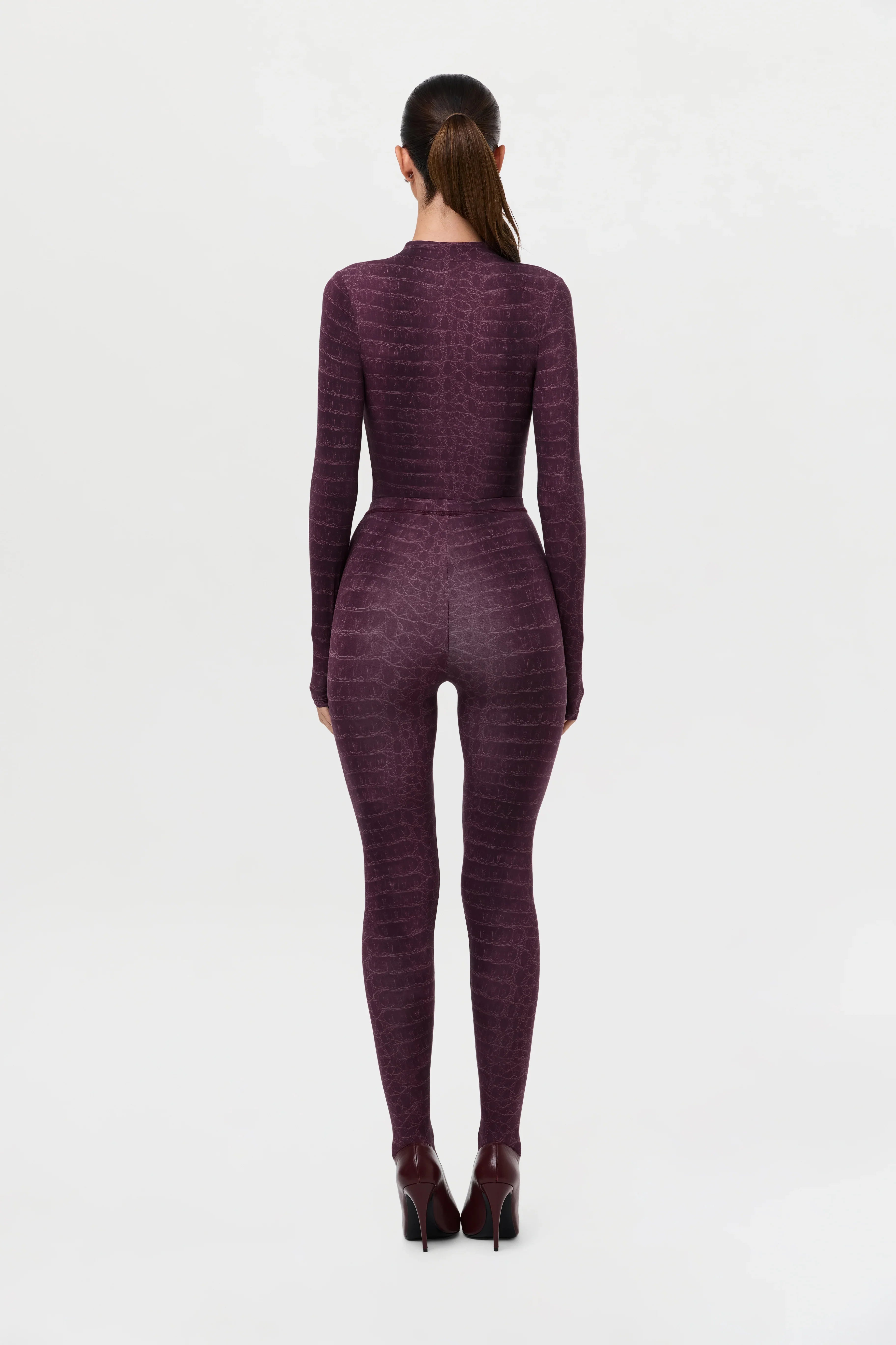 Naked Print Mock Neck Top