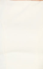 Lorayne Mini Dress - Cap Sleeve Gathered Hip Tie Back Mini Dress in Cream