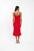 Georgette Midi Dress | Cherry Red