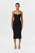 Stretch Lace Midi Dress