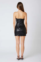 Leather Strapless Mini Dress