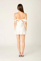 Satin Off The Shoulder Mini Dress