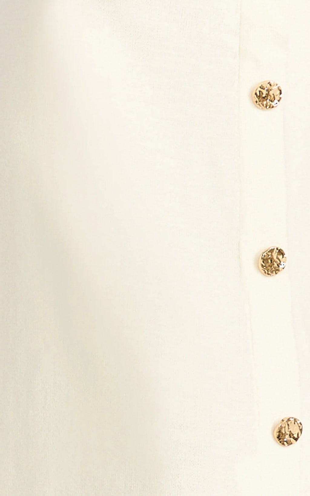 Terri Mini Dress - Scoop Neck Button Down Knit Dress in Plain White