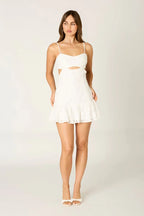 Contrast Trim Lace Mini Dress