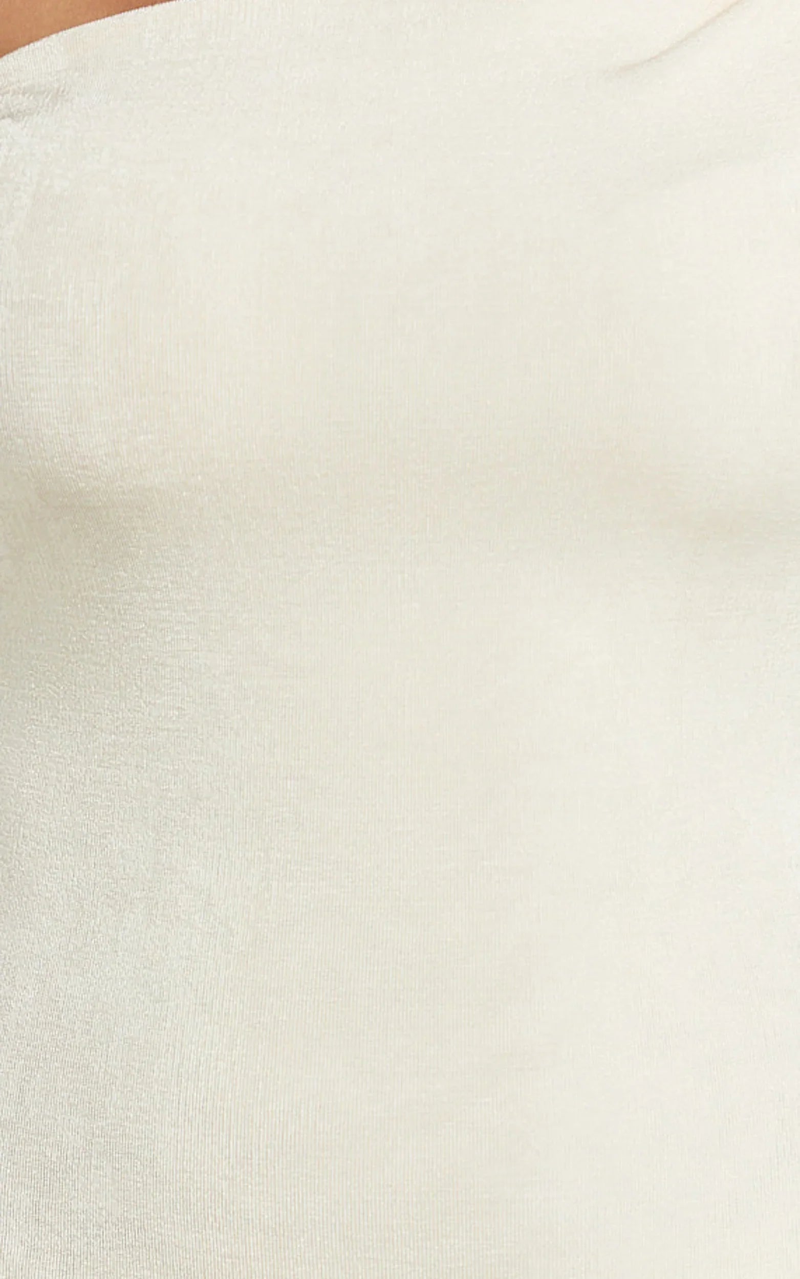 Isabel Midi Dress - Twist Off Shoulder Bodycon Dress in Cream