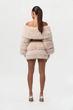 Faux Fur Off-Shoulder Pelted Top