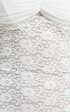 Herlyn Mini Dress - Contrast Bust Lace Bodycon Dress in White