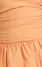 Donatella Mini Dress - Strapless Drop Waist Dress in Sherbet