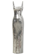 Adoria Sequin Cut Out Maxi Dress - Silver