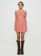Double Date Mini Dress Red Gingham