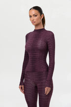 Naked Print Mock Neck Top