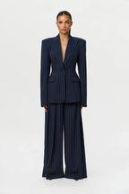 Suiting Pinstripe Wide-Leg Pant