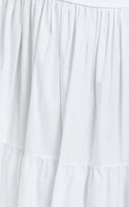 Dani Midi Dress - Asymmetrical Ruched Waisted in White