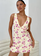 Nellie Mini Dress Yellow Floral
