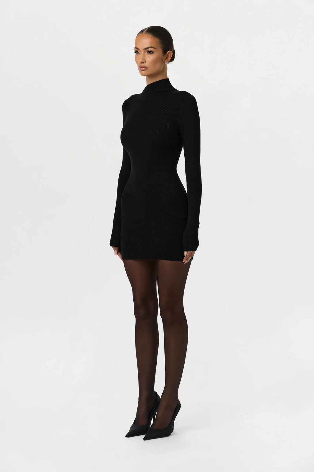 Ribbed-Knit Mini Skirt