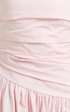 Cora Midi Dress - Strapless Dress in Pink