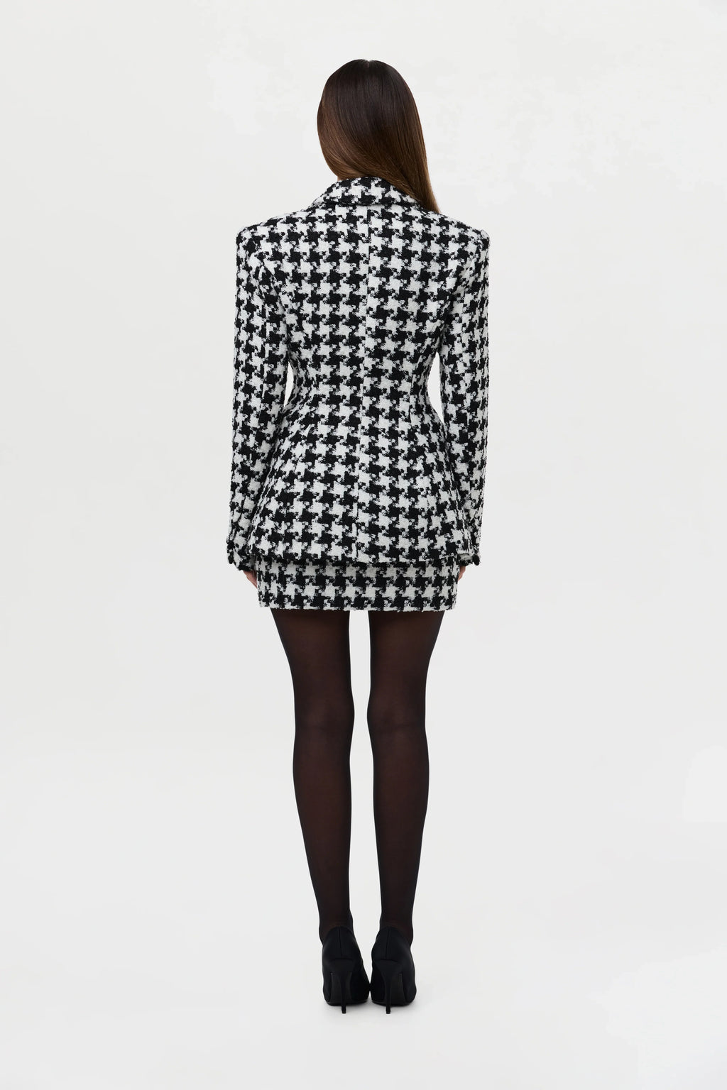 Tweed Houndstooth Mini Skirt