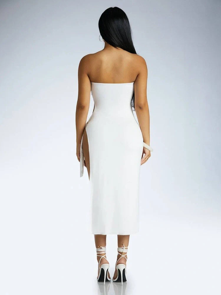 Smooth Bandeau Midi Dress