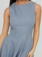 Composure Pleat Mini Dress Blue