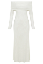 Josie Off Shoulder Mesh Maxi Dress - Ivory