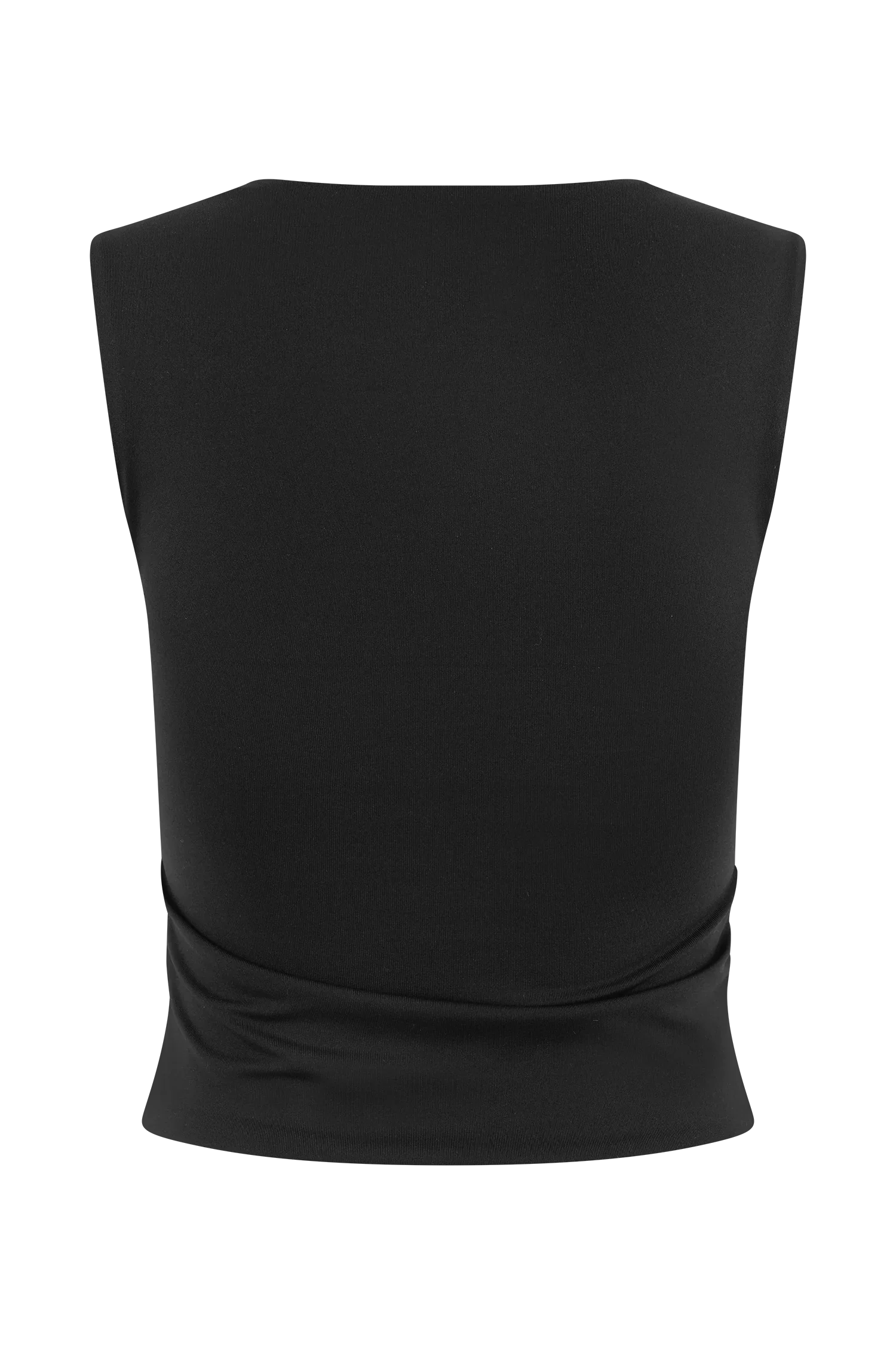 Linley Recycled Nylon Long Line Top - Black