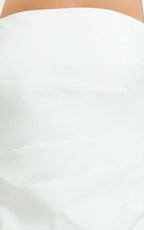 Tamika Mini Dress - Halter Neck Gathered A Line Mini Dress in Off White