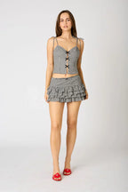 Gingham Bow Front Top