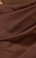 Elodie Mini Dress - Sleeveless Dress Overlay Skirt in Chocolate