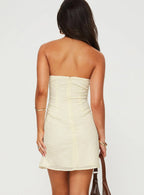 Malena Strapless Mini Dress Lemon